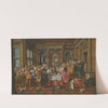 A merry company in a palatial interior, with musicians and tric-trac players by Dirck Hals