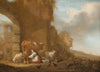 A milkmaid amongst ruins