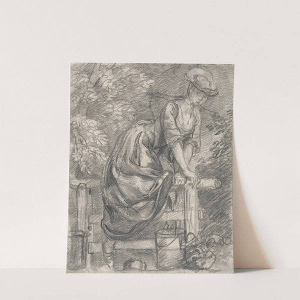 A Milkmaid Climbing a Stile by Thomas Gainsborough