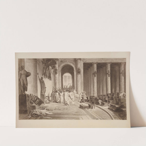 A mob of men in Roman robes, representing the Trusts, have taken over the Senate and killed a man representing competition by William Henry Walker