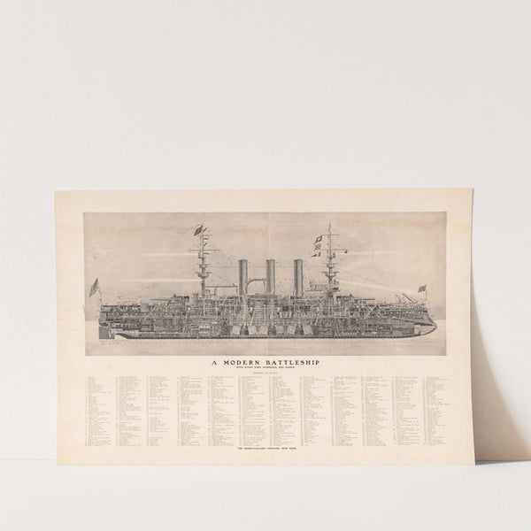 A modern battleship, with every part numbered and named (1904) by Arthur Murray