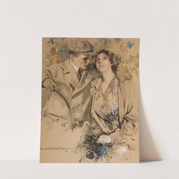 A Modern-Day Motoring Couple (1912) by Howard Chandler Christy