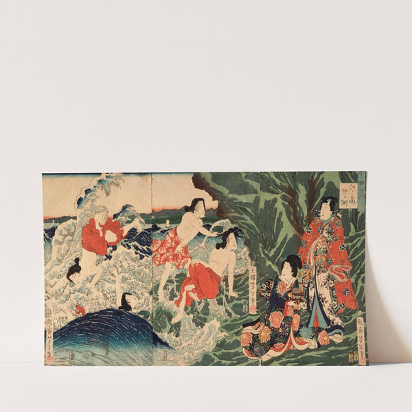 A Modern Prince Genji at Chigogafuchi, Enoshima (1864) by Tsukioka Yoshitoshi