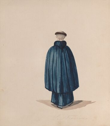 A monk from the order of St Francis viewed from behind