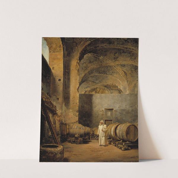 A Monk In A Ruin Which Has Been Made Into A Wine Cellar (1823) by Alexander Lauréus