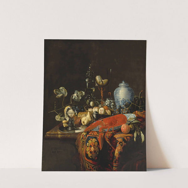 A monumental still life with fruit and various objects by Huybert van Westhoven