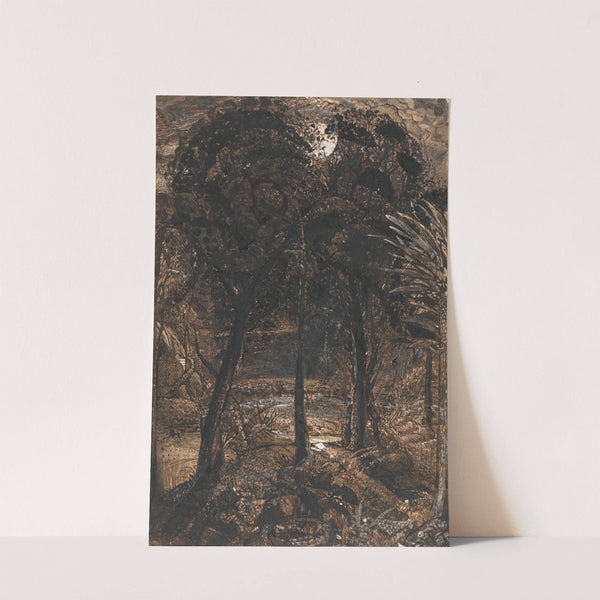 A Moonlit Scene with a Winding River by Samuel Palmer