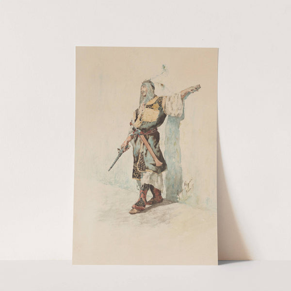 A Moorish Soldier before a Sunlit Wall by Giuseppe Signorini