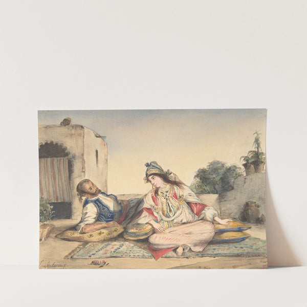 A Moroccan Couple on Their Terrace (1832) by Eugène Delacroix