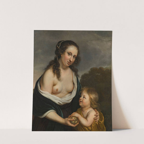 A mother and her son in the guise of venus and cupid by Jacob Van Loo