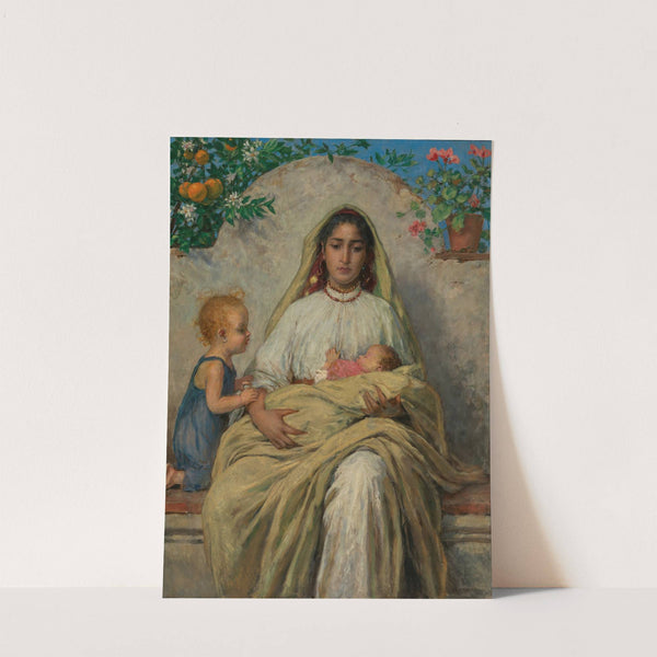 A Mother with Children on Southern Veranda by Johann Victor Krämer