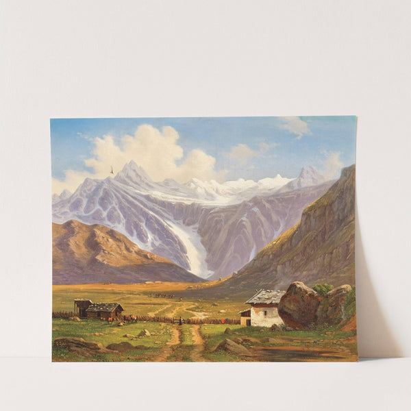 A Mountain Pasture with an Alpine Hut by Emil Ludwig Löhr