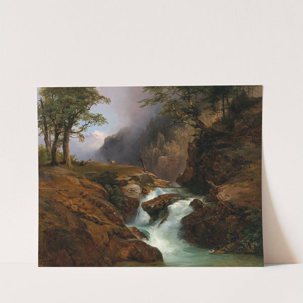 A Mountain Stream, Landscape in Schoppernau (1846) by Anton Hansch