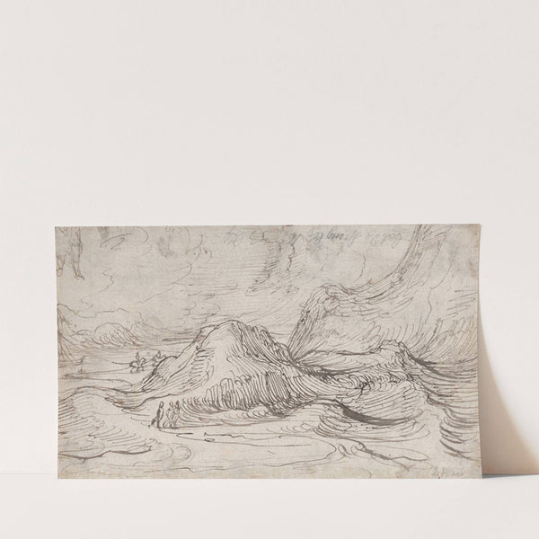 A Mountainous Landscape near a River with a Horse-Drawn Barge and Several Figures (early 17th century) by Cornelis Claesz. van Wieringen