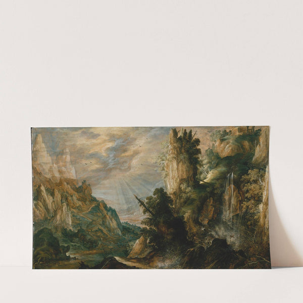 A Mountainous Landscape with a Waterfall (ca. 1600) by Kerstiaen de Keuninck