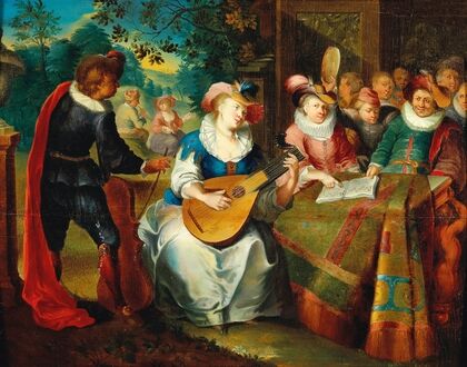 A Music Making Company On A Terrace