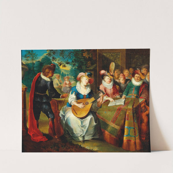 A Music Making Company On A Terrace by Frans Xaver Hendrick Verbeeck