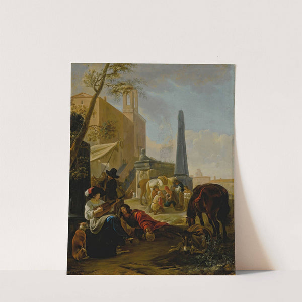 A musical party at the Church of S. Trinità dei Monti, Rome by Hendrik Verschuring