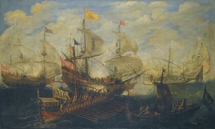 A Naval Battle Between Turks And Christians
