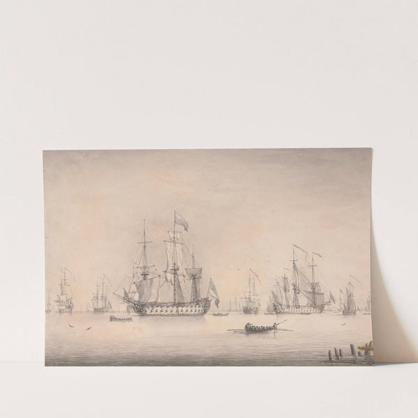 A Naval Squadron Lying at Spithead by Francis Swaine