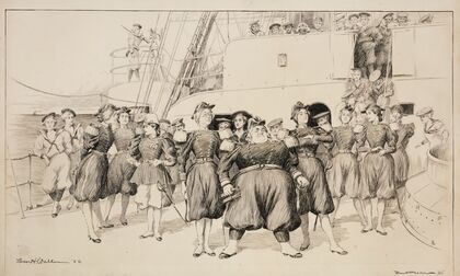 A navy ship where each member of the crew is a woman. (1896) — size preview
