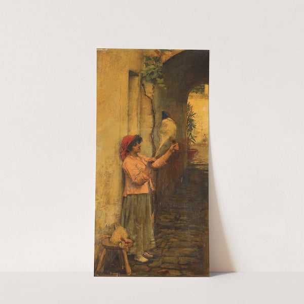 A Neapolitan Flax Spinner by John William Waterhouse