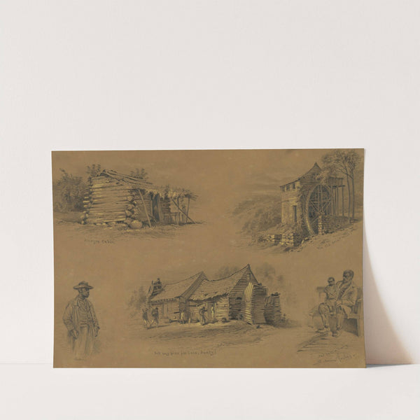 A Negro cabin. The old grist mill by Edwin Forbes