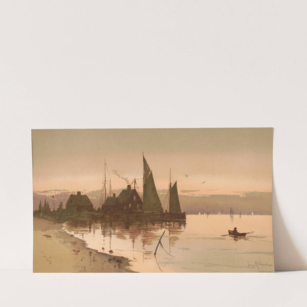 A New England wharf (1888) by Louis Kinney Harlow