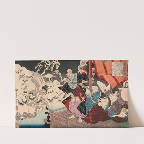 A New Selection of Strange Events; Taira No Kiyomori Seeing Skulls in the Snowy Garden (1882) by Tsukioka Yoshitoshi