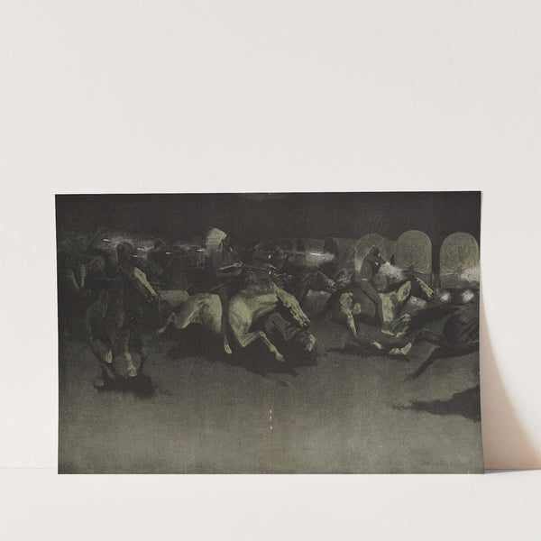 A night attack on a government wagon train (1904) by Frederic Remington