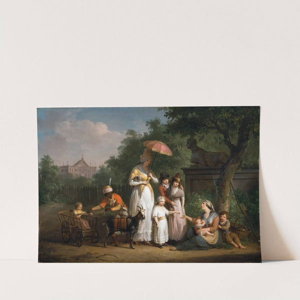 A Noble Family Distributing Alms in a Park by Mattheus Ignatius van Bree