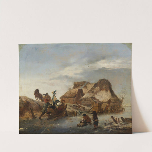 A Nobleman's Sleigh on the Ice by Philips Wouwerman