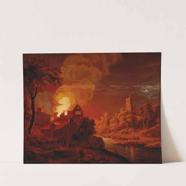 A nocturnal fire by Egbert van der Poel