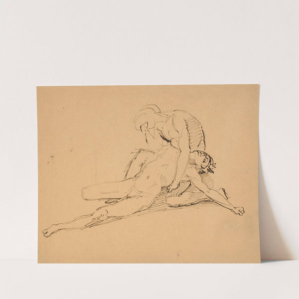 A nude man mourning the death of another by Théodore Géricault