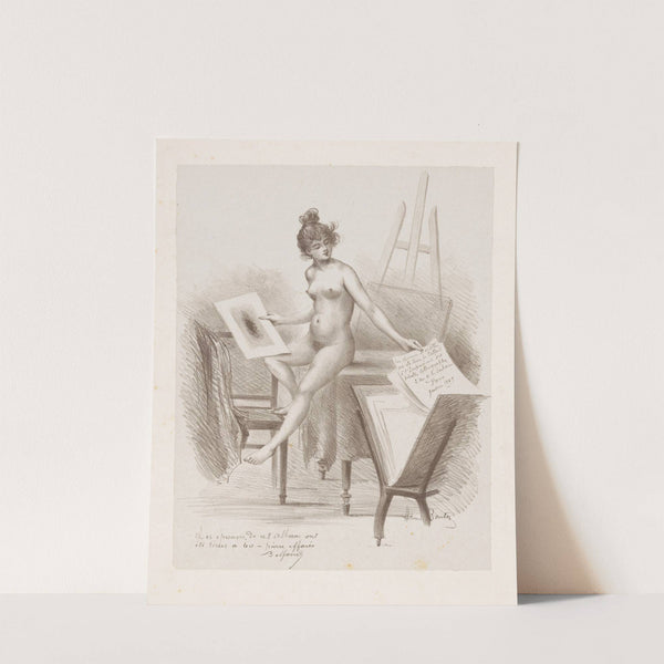 A nude model looks at prints (1897) by Henri Boutet