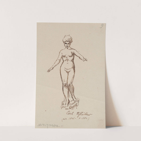 A nude woman. Sketch based on Carl Schlüter's sculpture by Stanisław Wyspiański