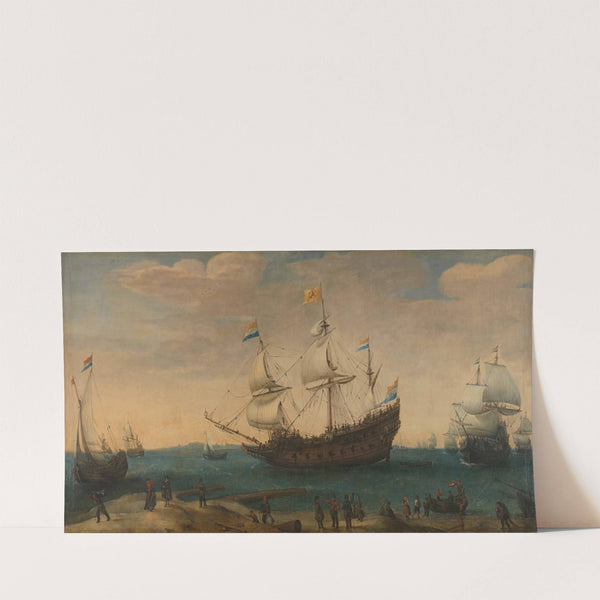 A number of East Indiamen off the Coast (The Mauritius and other East Indiamen Sailing out of the Marsdiep) (c. 1600 - c. 1630) by Hendrik Cornelisz. Vroom
