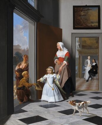 A Nurse and a Child in an Elegant Foyer (1663)