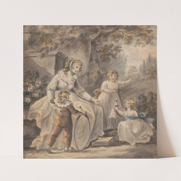 A Nurse with Three Children by Paul Sandby Munn