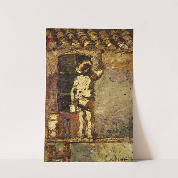 A painter at work on a house wall (1875) by Adolphe Monticelli