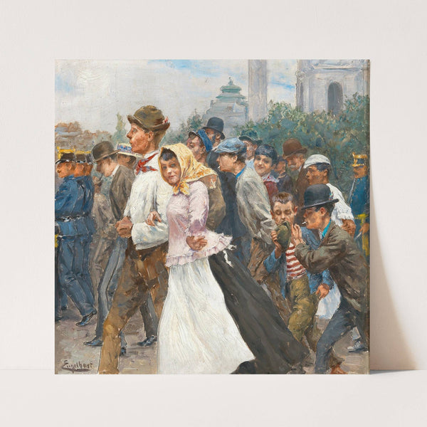 A Parade before the Church of St. Charles by Josef Engelhart