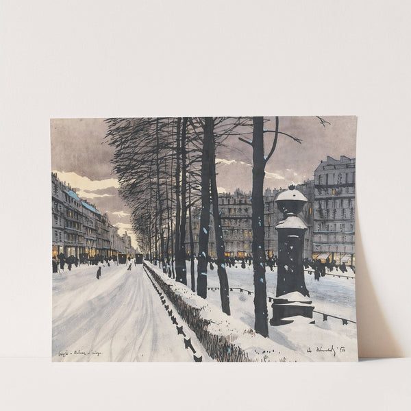 A Paris Boulevard in the Snow (1910) by Odo Dobrowolski