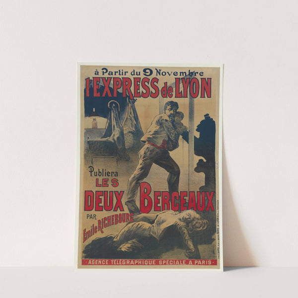 A partir du 9 novembre, l’Express de Lyon publiera, les Deux berceaux par Emile Richebourg (1890) by Lith. F. Appel
