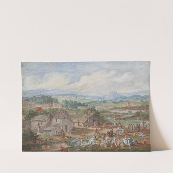 A Party Picnicking Near a Village (c. 1760–70) by Louis-Nicolas van Blarenberghe