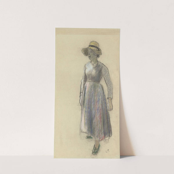 A Peasant Girl in a Straw Hat (c. 1892) by Camille Pissarro