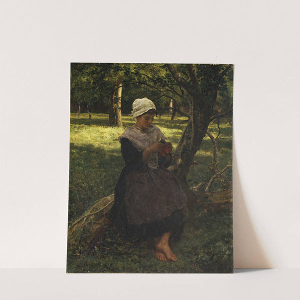 A Peasant Girl Knitting (ca. 1870) by Jules Breton