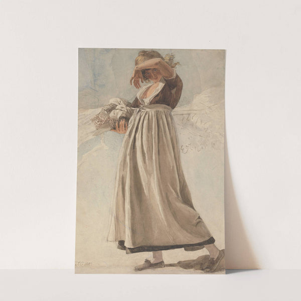 A Peasant Girl Shading Her Eyes by Joshua Cristall