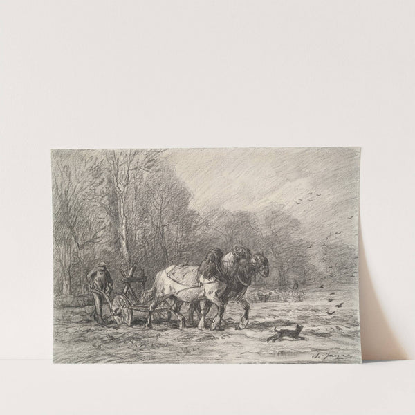 A Peasant with a Horse Drawn Plough (1864–66) by Charles Emile Jacque