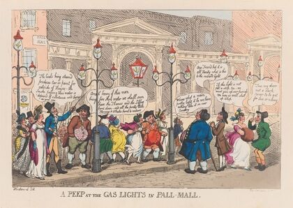 A peep at the gas lights in Pall Mall
