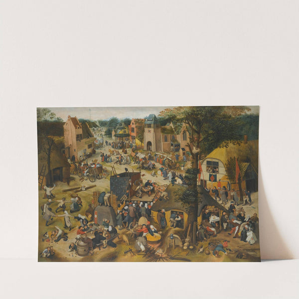 A Performance Of The Farce Een Cluyte Van Plaeyerwater  At A Village Kermesse by Follower of Pieter Brueghel the Elder